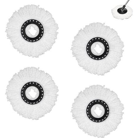 Set of 4 microfiber mop heads, 360° rotating, washable, universal, for hard floors (1/5)