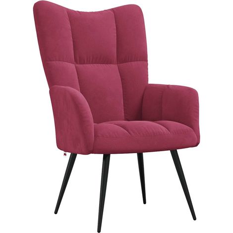 Poltrona lounge da camera dal design moderno per divano letto in tessuto di velluto rosso bordeaux DEC026767