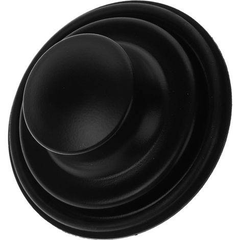Bonde de lavabo, inox/silicone, noir, anti-fuite, pour vasque (1/5)