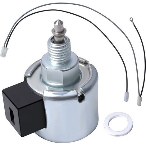 846639 Solénoïde d'arrêt de carburant avec joint de remplacement pour moteur de jardin Briggs et Stratton FS-33R877-A1 (1/4)