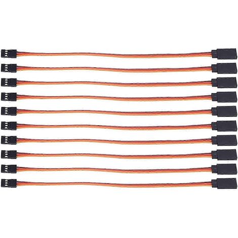 10 câbles d'extension servo mâle-femelle compatibles avec les câbles d'extension servo de télécommande RC Futaba® S JR et les câbles de 500 mm (1/5)