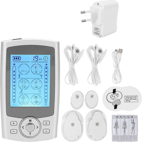 Wiederaufladbares TENS-Massagegerät mit 24 Modi zur pulsierenden Muskelstimulation für Rücken, Knie und Nacken (110–240 V, EU-Stecker). (1/5)