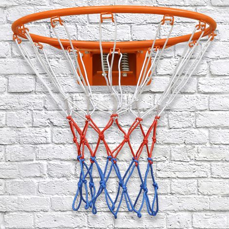 REDOM aro de baloncesto, diámetro 45 cm, sistema de doble resorte, con red, hierro y nailon, naranja (1/5)
