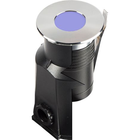 Encastré de sol extérieur MINI ZEPH 24 rond inox bleu 0,5W - EUROPOLE - 464212