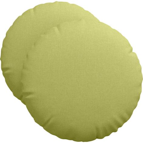 Cuscini per Seduta 2 pcs Verde chiaro Ø50 x 19 cm Tessuto vidaXL