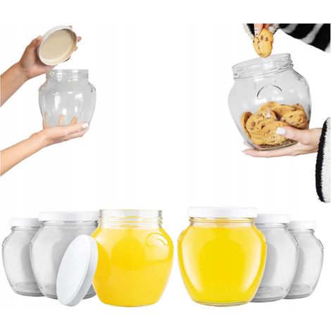 6 frascos de vidrio AMPHORA de 1700 ml para conservas, licores, pepino y miel (1,7 L)