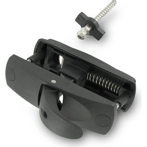 Store Menuiserie – Arrêt à paillette StopBox pour volets battants en bois – Longueur 120 mm – Inox et composite – Système anti-défenestration