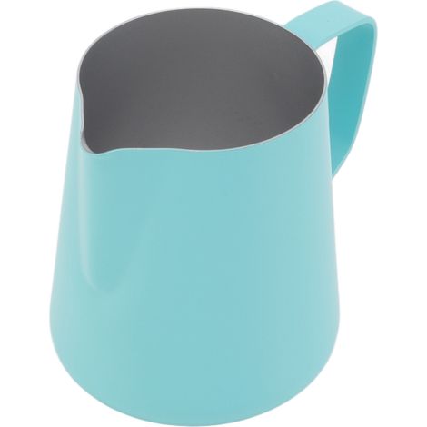 Milchaufschäumer aus Edelstahl, 350 ml, blaue Teflonbeschichtung, ideal für Kaffee, Tee, Teestuben und Cafés (1/5)
