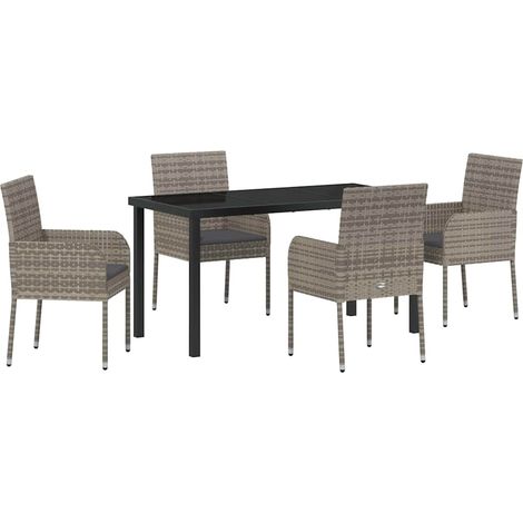 Maison Exclusive - Conjunto de Comedor de Jardín 5 pcs Gris ratán (1/5)