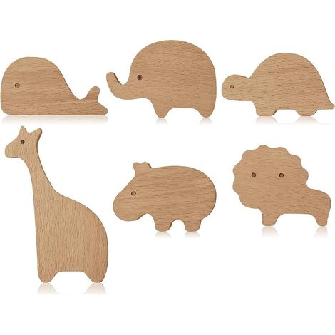 Boutons de meuble en bois à motifs d'animaux, décoratifs pour (1/5)