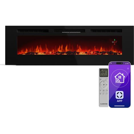Klarstein Chimenea eléctrica inteligente Galeras  2 ajustes de calor  16 - 30° Ilusión de llama LED  Capaz de IOT