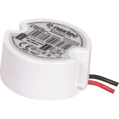 Fuente de alimentación LED, mini redonda, empotrada, IP67 / 15W / 1,25A / 12V / 100-240V (1/4)