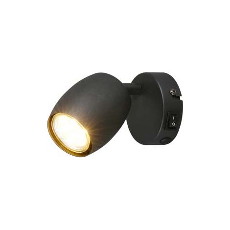 Wandlampe Spotlampe Wandstrahler beweglich Schlafzimmerlampe schwarz GU10 H 14cm