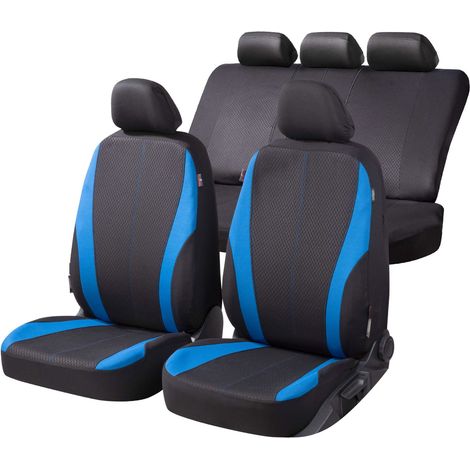 Walser Autositzbezug Dundee Collection Basic Komplett-Set schwarz-blau Sitzbezug (1/5)