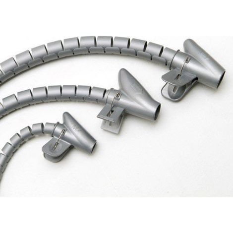 Organizador Cables Con Clip Gris 15 mm. 2,5 M.