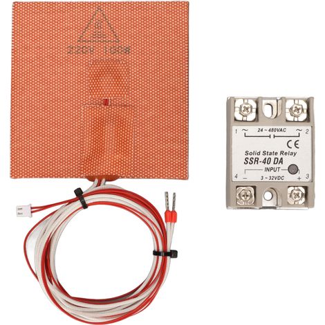 Tapis chauffant silicone 100x100mm 220V 100W pour plateau VORON V0.1 V0, transfert thermique uniforme avec relais (1/5)