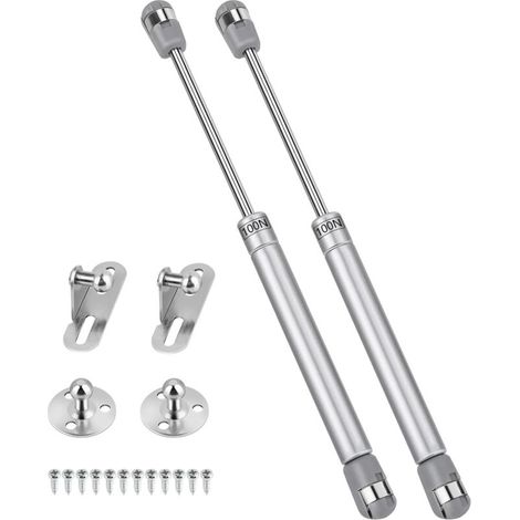 Set of 2 Gas Struts, 100 N/10 kg Furniture Spring Gas Shock Absorbers with Screws, Hydraulic Lifting, Door Lifting, Kitchen Cupboard, Wardrobe to Chamber, Hinge