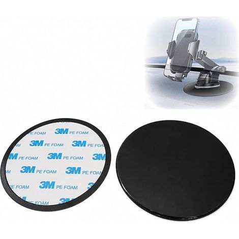 plaques de fixation adhésives pour support à ventouse de voiture, 80 mm, coussinets adhésifs universels pour tableau de bord de voiture, GPS, tablette (1/4)
