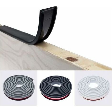 2M Noir Forme de U 25MM Bande de Chant en Melamne Adhesive,Pas de Thermocollant Chêne Chant Plan de Travail Bande de Garniture,Caoutchouc Souple TPE Placage Bois Couvre Chant pour Meubles (1/4)