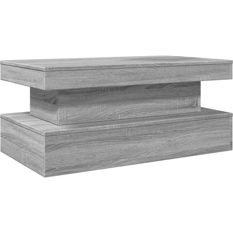 Couchtisch mit LED-Leuchten Grau Sonoma 90x50x40 cm vidaXL