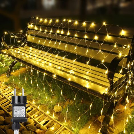 Guirlande Lumineuse Filet, 3x2M 160 LED Filet Lumineux Électrique, 8 Modes, Minuterie et Mémoire, Blanc Chaud Guirlande Lumineuse Décoratives pour Intérieur et Extérieur Fête (1/5)