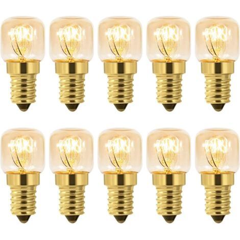 DEESSE SHOP-Lot de 10 Ampoule à Sel 25W E14 T22, Incandescence Blanc Chaud 2700K, 160LM, AC 230V, Ampoule Four 25w 300°, Pour Four, Frigo, Lampe de Sel, Fours Grill [Classe énergétique G] (1/5)