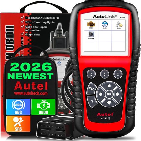 Escáner de diagnóstico OBD2 AutoLink AL619 para ABS, SRS y CAN, lector de códigos para automóviles, misma función que el ML619. (1/5)