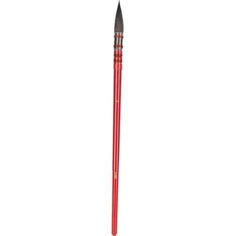 Spitzpinsel aus Eichhörnchenhaar für Aquarell und Acryl, roter Griff, Metallring, handgebunden – Nr. 3 (1/5)