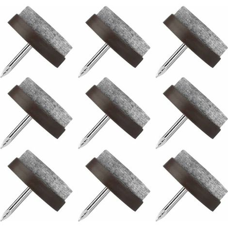 Patin Chaise a Clouer, 80 Pcs Clous Patins de Meuble, Patins Glisseurs Rond 22mm Tampon Chaise, Patins Meubles en Feutre Tampons pour Protection Pieds de Table Chaise Meubles (1/5)