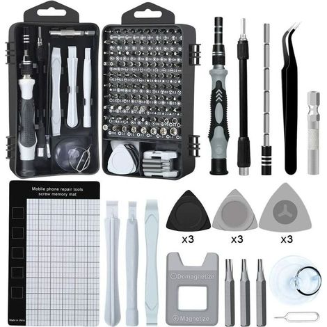 138-teiliges Präzisions-Magnetschraubendreher-Set, professionelles Reparaturwerkzeug-Set mit Etui für Handy, Computer, Uhr, Laptop, Xbox, MacBook (1/4)