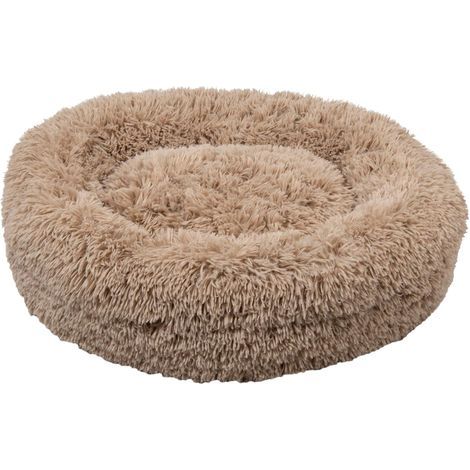 Coussin apaisant pour chien Bubble - Tapis rond anti-pression en peluche - Housse amovible et lavable - Beige, XS, 50 cm (1/4)