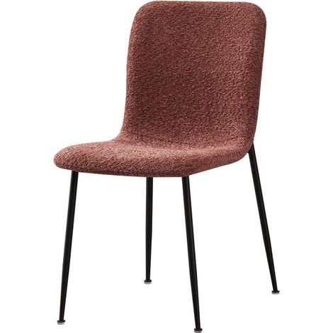 Stuhl 'ALICE' Bouclé Rosa, Maße H81,5 x L42 x T57, ideal für Ihre Küche oder Ihr Esszimmer.