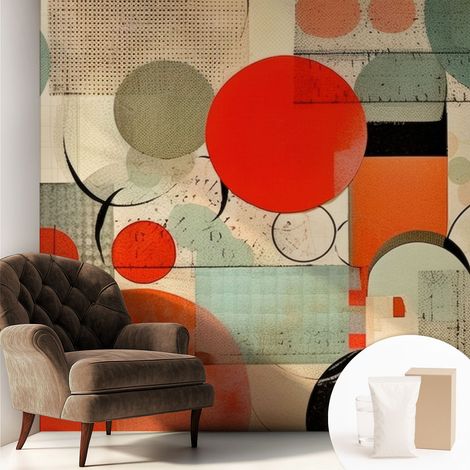 Carta Da Parati Con Design Moderno - Per Rinnovamento Rapido - Non-Woven - Per Interni Moderni Astrazione colorata 250x250 cm (1/5)