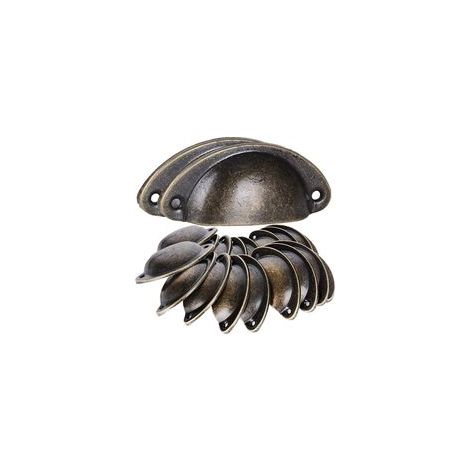 JSSEVN- 20 Poignée de Coquille Vintage pour Tiroir Armoire Meuble Cuisine,Fer Incurvé Bouton de Porte de Placard Retro,Poignée de Meubles Bouton en Fer (Bronze vert) GROOFOO (1/5)