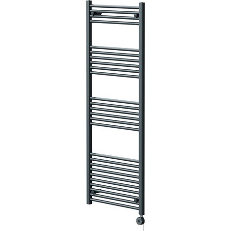 Pizarro Anthracite 1600mm x 600mm Straight Digital Thermostatic Electric Heated Towel Rail (1/5)