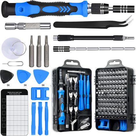 Kit d'outils de précision 135 en 1 comprenant un tournevis et un outil d'ouverture, compatible avec iPhone, PC, ordinateur portable, iPad, tablette, MacBook, lunettes, Xbox, montres et appareils photo (1/5)
