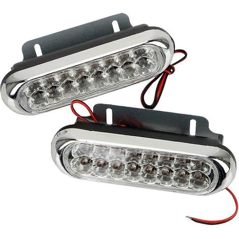 Lot de 2 feux de jour universels pour voiture, 16 LED, antibrouillard et feux de brouillard blancs. (1/5)