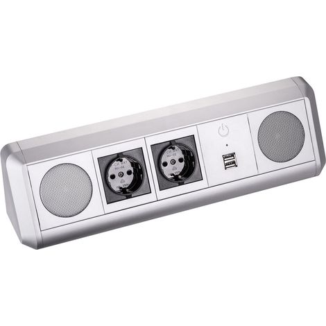 Bluetooth Soundbox TOBO mit Schuko Doppelsteckdose und zwei USB-Ports (1/5)