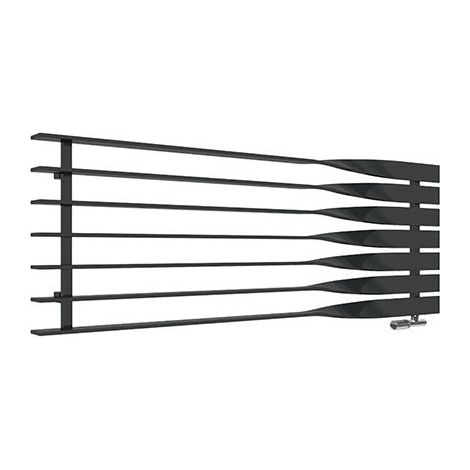 Horizontaler Heizungsbetrieb Handtuchheizkörper - Mattschwarz - Höhe 410mm Breite 1000mm - 408 Watt - CYK410/1000HO8N