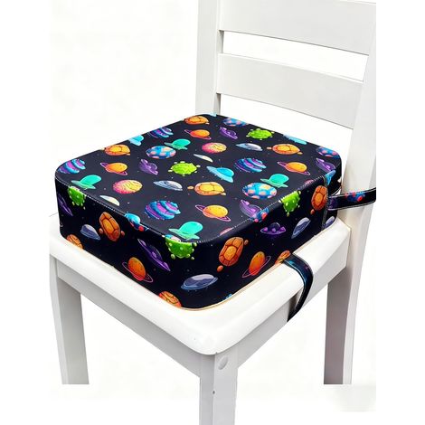 Rehausseur pour chaises d'enfants, Coussin rehausseur, coussin de siège à haut rebond de 9 cm d'épaisseur pour enfants, avec boucle de sécurité, convient aux filles et aux garçons de 3 à 6 ans (1/5)