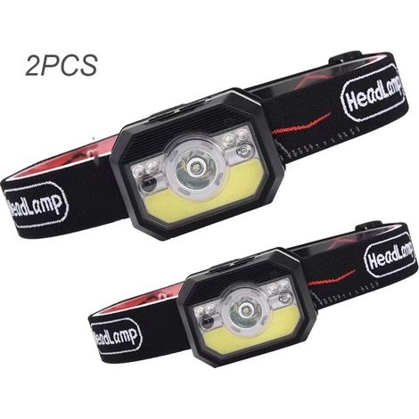 MINKUROW 2pcs Linterna Frontal Led Recargable Por Usb Para Niños, Súper Brillante, Mini Linterna Frontal Impermeable, Luz Roja Para Trotar, Correr, Acampar, Pescar [Cable Usb Incluido] [Clase De Efici (1/5)