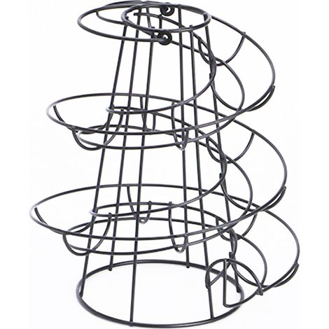 Porte-œufs spiralé créatif pour la cuisine - Étagère à œufs - Grande capacité - 24 x 20 x 20 cm - Porte-œufs stable et rotatif en acier inoxydable - Design spiralé (noir) (1/5)