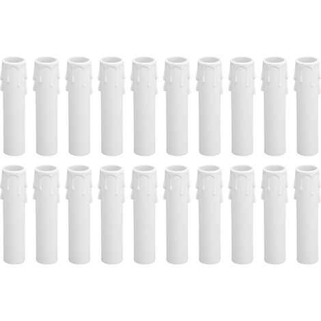 Lot de 20 cache-bougies de 10 cm (4 pouces) imitation goutte de cire E12 pour lustre