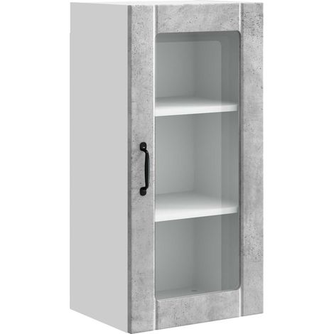 Maison Exclusive - Mobile in vetro da parete PORTO Grigio cemento 40 x 31 x 80 cm
