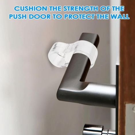 Lot de 10 butées de porte à double trou, poignées de porte en PVC transparent, butées de porte intérieures, protection des murs, portes et fenêtres (1/4)