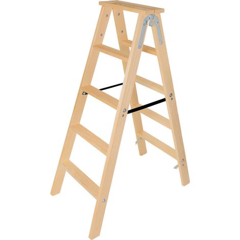 Kadax – Échelle articulée en bois de pin 2x5 marches – Pliable double face – Charge maximale 150kg – Idéale pour travaux de peinture