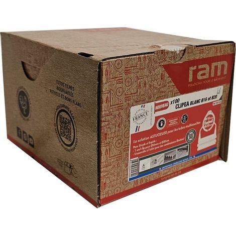 Boite de 100 CLIPEA Blanc Ø16-20 mm - RAM (1/5)