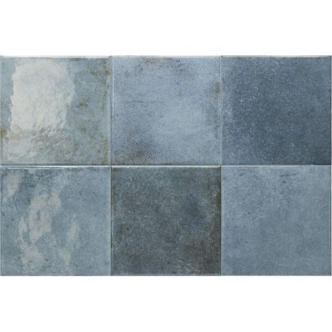Carrelage extérieur piscine carré bleu brillant 15x15 cm SPA&POOLS COLONIAL BLUE - Vendu par boîte de 0,5 m² (1/3)