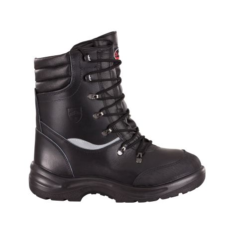 SCHNITTSCHUTZ-STIEFEL, LEDER, SCHWARZ, GR. 43