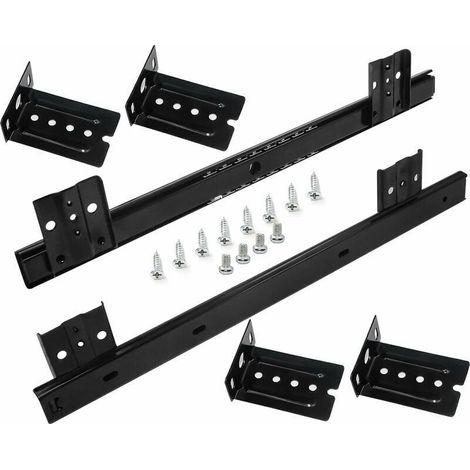 Glissières pour Tiroirs Coulisse Tiroir 320mm Coulisse a Bille pour Plateau Coulissant Clavier (1 paire) Noir (1/4)